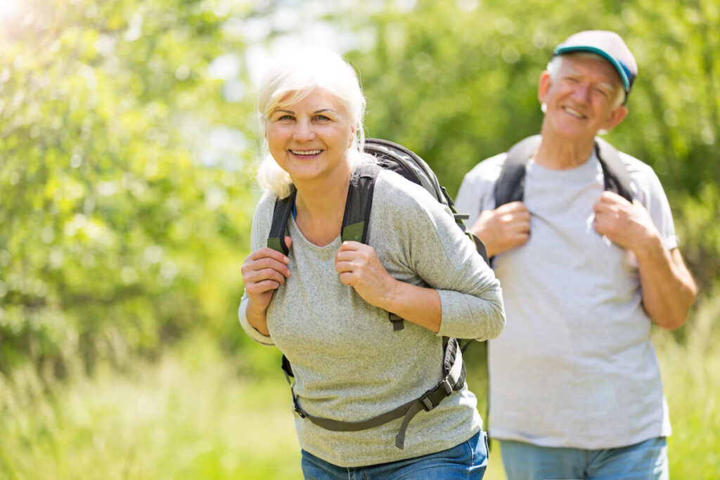 Older adults hiking