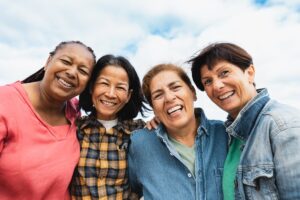 Group of smiling older women 