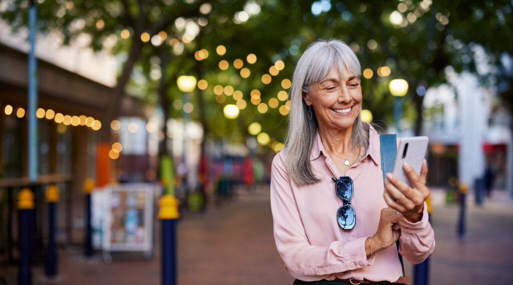 Senior woman out in the city